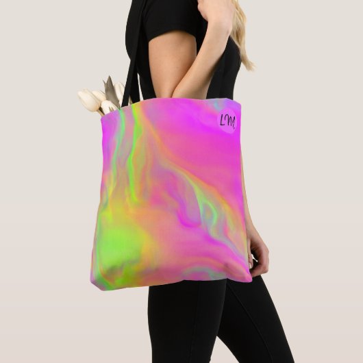 Neon Flow gepersonaliseerde Canvas tas (Dichtbij)