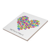 Neon Flower Heart Tegeltje (Zijkant)