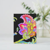 Neon Flowers Briefkaart (Staand voorkant)