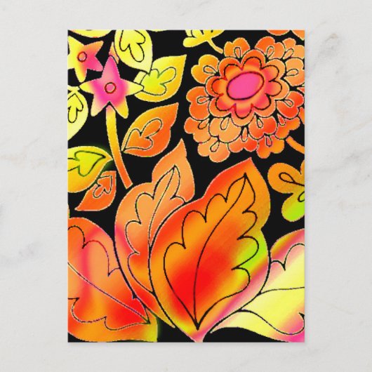 Neon Flowers Briefkaart (Voorkant)