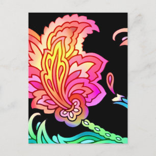 Neon Flowers Briefkaart