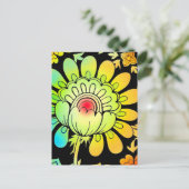 Neon Flowers Briefkaart (Staand voorkant)