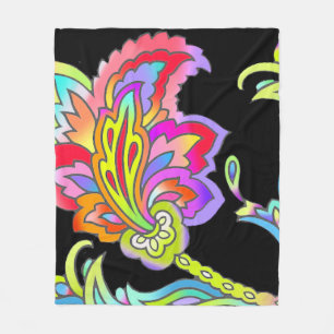 Neon Flowers Fleece Deken