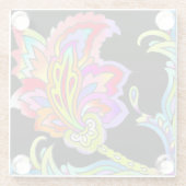 Neon Flowers Glazen Onderzetter (Achterkant)