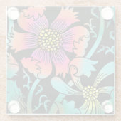 Neon Flowers Glazen Onderzetter (Achterkant)