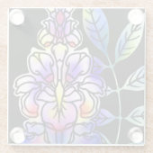 Neon Flowers Glazen Onderzetter (Achterkant)