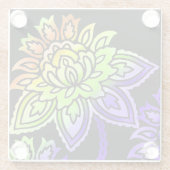Neon Flowers Glazen Onderzetter (Achterkant)