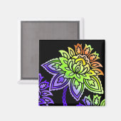 Neon Flowers Magneet (Voorkant / Achterkant)