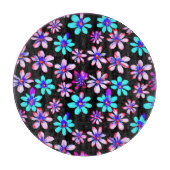 Neon Flowers Patronen Artwork. Bestel nu Snijplank (Voorkant)