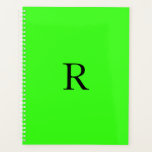 Neon Fluorescent Vert Nom Monograms Cadeau Favoris<br><div class="desc">Conçu avec le modèle texte pour monogramme initial et élégant arrière - plan de couleur unie vert néon.</div>