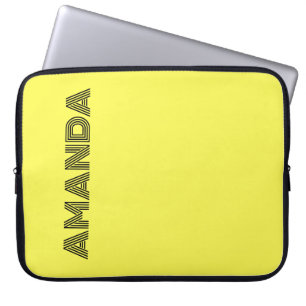 neon Fluorescent yellow lemon bright color Laptop Sleeve