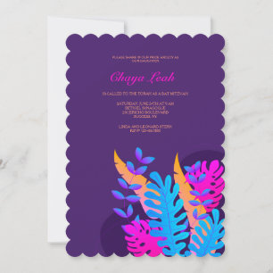 Neon Foliage Bat Mitswa Uitnodiging