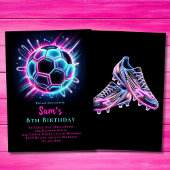 Neon Football Anniversaire Invitation Filles Footb