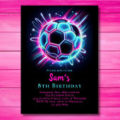 Neon Football Anniversaire Invitation Filles Footb