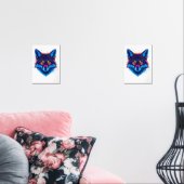 Neon Fox Face – Vibrant Glowing Design Muurkunst Sets (Woonkamer)