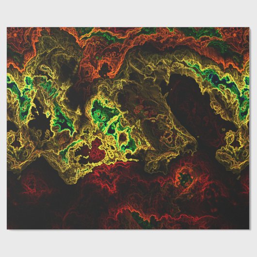 Neon Fractal 4 inpakpapier (Vlak)