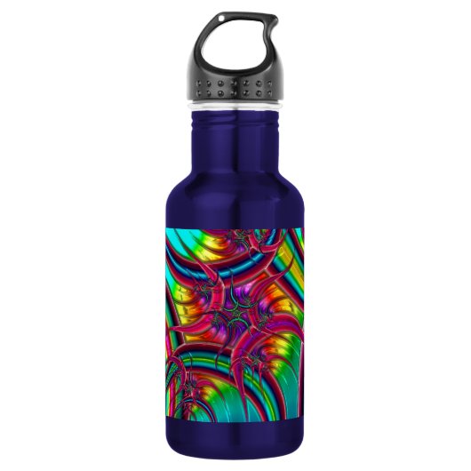Neon Fractal Waterfles (Voorkant)