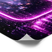 Neon Frame Stad Regen Synthwave Poster (Hoek)