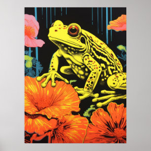 Neon Frog: een symfonie in bloei Poster