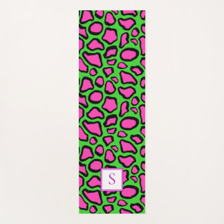 Neon Frog Green Paars Monogram op persoonlijke tit Yogamat