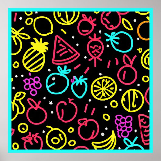 Neon Fruit Extravaganza Poster (Voorkant)