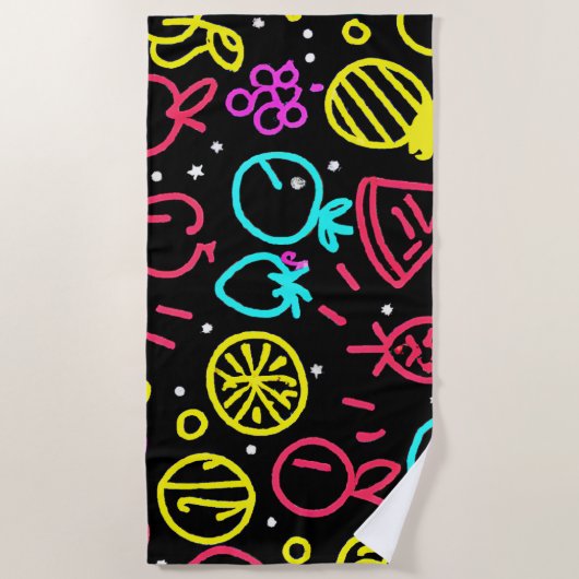 Neon Fruit Extravaganza Strandlaken (Voorkant)