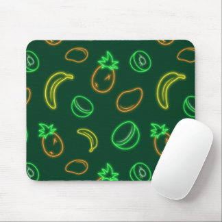 Neon Fruit Pattern Mouse Pad – Tropical Aesthetic Muismat