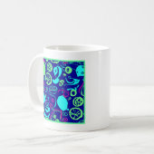Neon Fruits Pattern Art Koffiemok (Voorkant links)