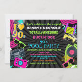 Neon Fun Koppels Totaal Geweldig 90s Pool Feest Kaart (Voorkant)