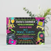Neon Fun Koppels Totally Awesome 90s Poolparty   Kaart (Staand voorkant)