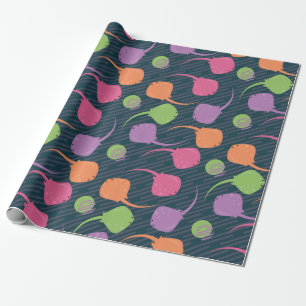 Neon Fun Pijlrog Kleurrijk Patroon Cadeaupapier