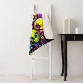 Neon Funky Emoji Mix Sherpa Deken (In situ)