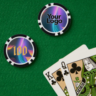 Neon Futuristic Poker Party Zakelijk Chips