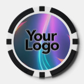 Neon Futuristic Poker Party Zakelijk Poker Chips (Voorkant)