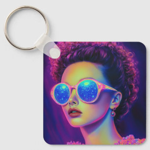 Neon Galaxy Glamour Sleutelhanger
