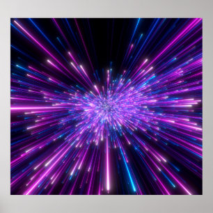Neon Galaxy kosmische Abstracte achtergrond Poster