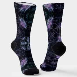 Neon Galaxy Mandala met futuristische gloed Sokken