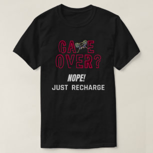 Neon Game Over Gamer Oplaad Design T-shirt