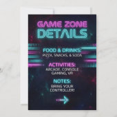 Neon Gamer Birthday Invitation Game for Teen Boy (Dos)