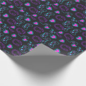Neon Gamer Controller and Hearts Pattern Cadeaupapier (Hoek)