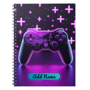 Neon Gamer Controller Notitieboek – Bewerkbare naa