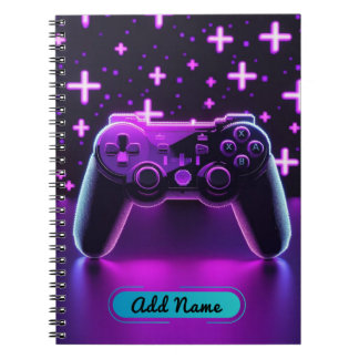 Neon Gamer Controller Notitieboek – Bewerkbare naa