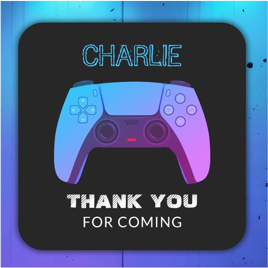 NEON GAMER-CONTROLLERNIVEAU OMHOOG VIERKANTE STICKER