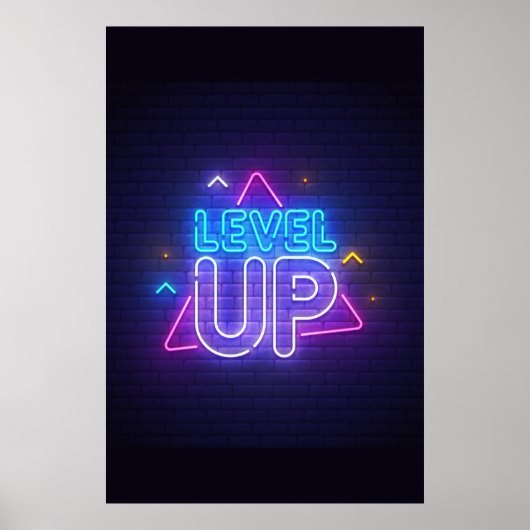 Neon Gamer Level Up Poster (Voorkant)