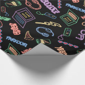 Neon Gamer Wrapping Paper Cadeaupapier (Hoek)