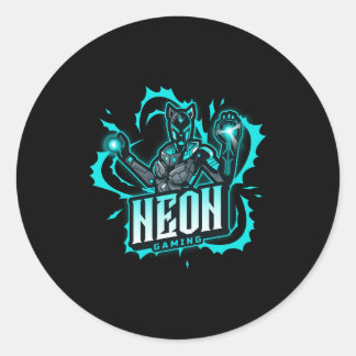 Neon Gaming Ronde Sticker
