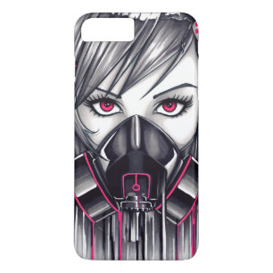 Neon Gas Mask Girl iPhone 8 Plus / 7 Plus Hoesje