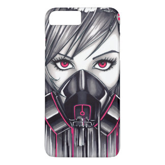 Neon Gas Mask Girl iPhone 8 Plus / 7 Plus Hoesje