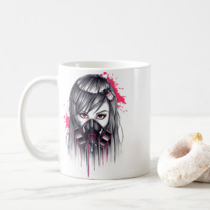 Neon Gas Mask Girl Koffiemok
