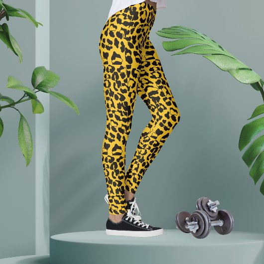 Neon geel Leopard Animal Print Leggings